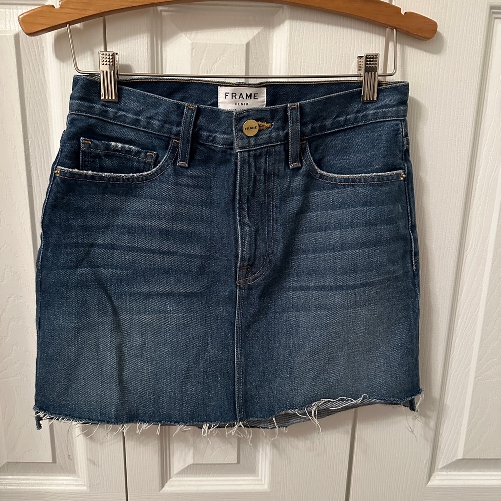 Frame Denim Blue Mini Skirt